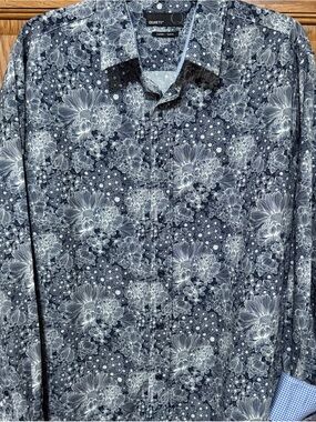 Quieti Floral Print Men's Button-Up Shirt